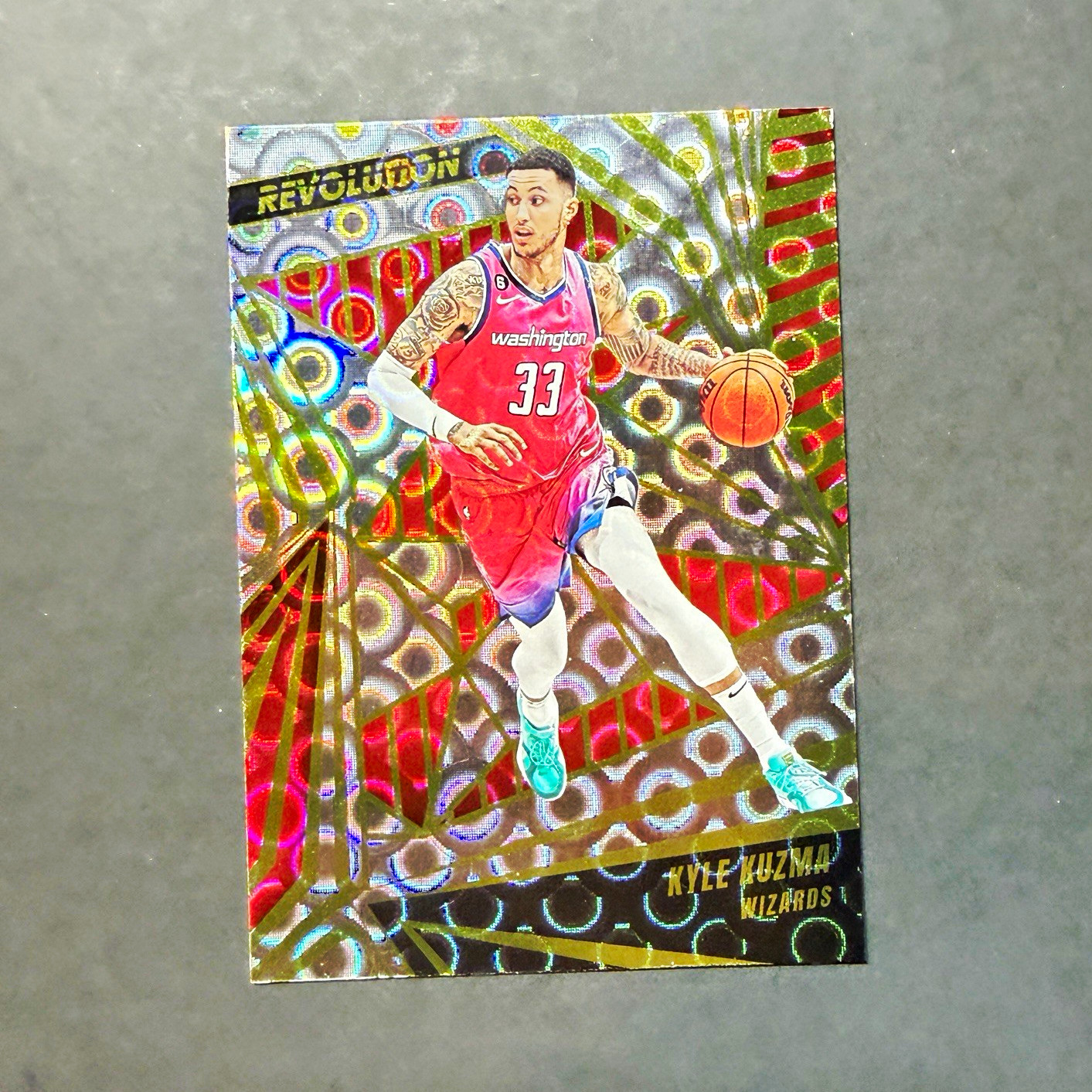 Panini Revolution 2023-24 Kyle Kuzma #14 Washington Wizards Groove Parallel