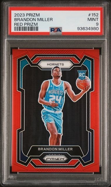 Brandon Miller 2023-24 Panini Prizm Prizms Red #152 (RC) 251/299 PSA 9