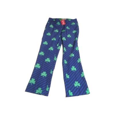 NWT Shinesty Shamrocks Striped Golf Dress Pants 36x33 St Patricks Day Party