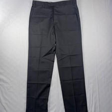 Zanella Dress Pants Mens 34 Black Devon Wool Flat Front Cuffed Made In Italy