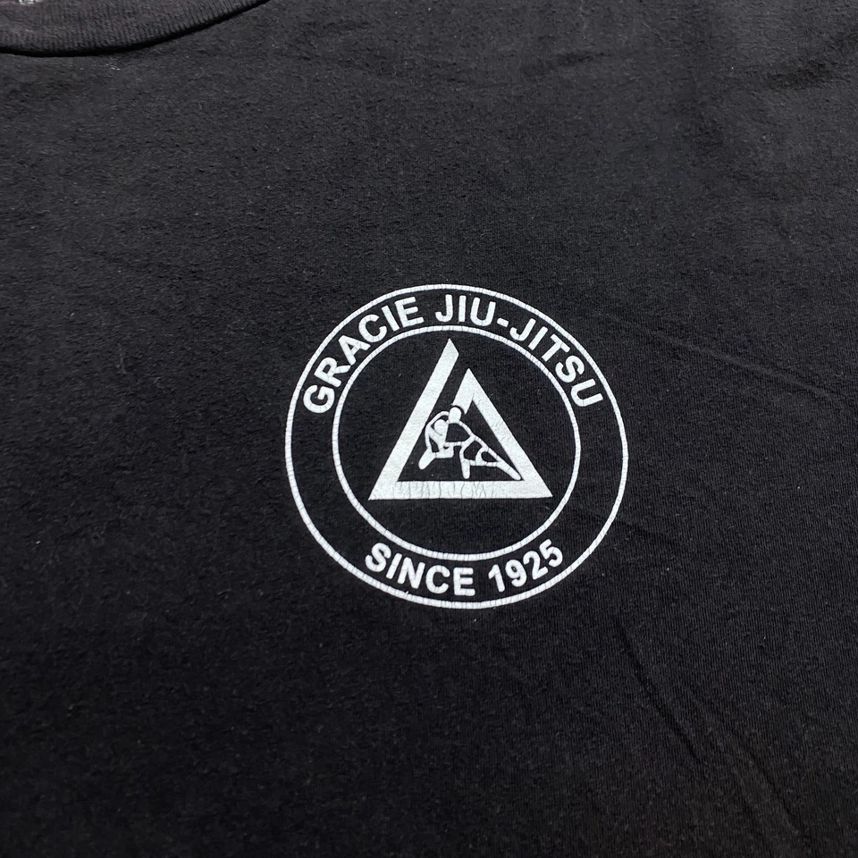 Camisa Gracie 3XL XXXL Negra Brasil MMA Bjj Jiu Jitsu Carlos Royce Lucha Para Hombres Foto 3 de 4