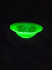 Vintage Federal Georgian LoveBirds Green Uranium Glass Cereal Bowl 6"