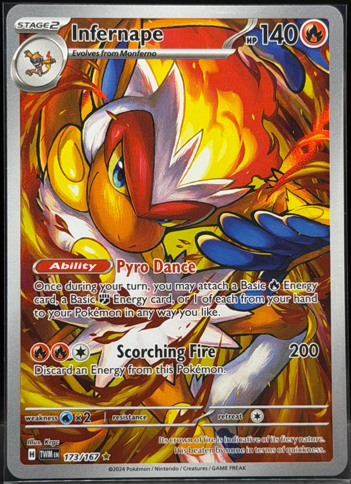 2024 Pokemon Twilight Masquerade Infernape 173/167 Illustration Rare IR NM