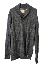 Weatherproof Vintage Mens L Cable Knit Sweater Pullover Long Sleeve Gray-Green