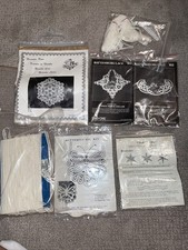 Vintage Lace Making Kits And Supplies Battenburg Brussels Collar Tie Doily