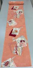 Japanese Vintage Kimono Fabric cloth Boro Silk Pink tradition 35.4x13.3 in