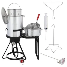 30qt Deep 55,000 BTU Turkey Fryer Outdoor Gas Propane Stock Pot Burner Cooker
