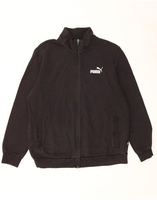 Puma Mens Tracksuit Top Jacket Large Black Cotton AX25