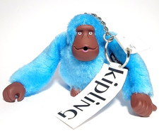 New With Tag KIPLING Live Light Monkey Keychain - Powder Blue 2.75"H