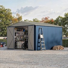 10x 10ft Outdoor Metal Storage Shed Heavy Duty w/Lockable Doors Garden Tool Shed