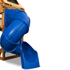 Quick Connect Outdoor Swing Set Blue Tube Slide for 5 Ft. Playset Deck Height