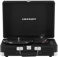Crosley CR8005DP-BK1 Cruiser Vintage 3-Speed Bluetooth in/Out Turntable, Black