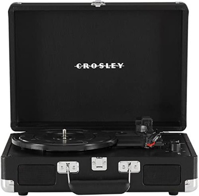 Crosley CR8005DP-BK1 Cruiser+ Vintage 3-Speed Bluetooth in/Out Turntable, Black