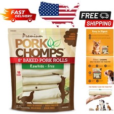 Long-Lasting Baked Pork Skin Chews - Perfect for Dogs - 18 Count Resealable Pack