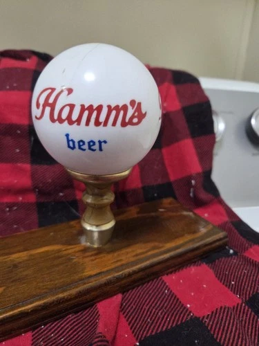 Vintage HAMM'S Beer Heavy  Globe Tap Handle Knob Pull 5" Tall Bar Sign