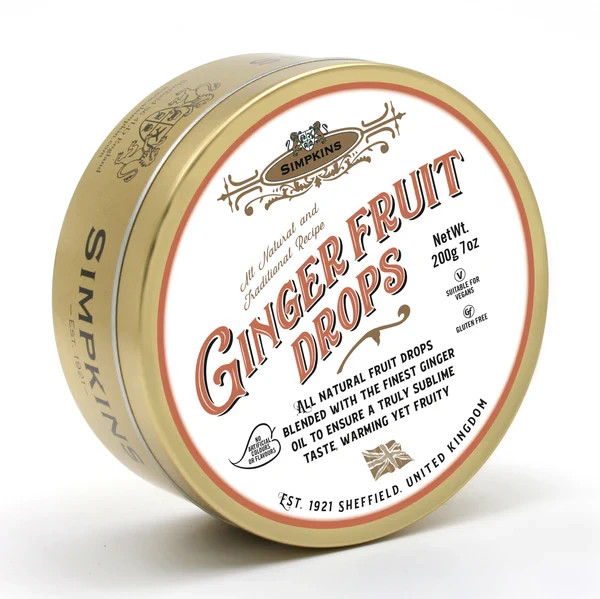 Ginger Fruit Drops - Simpkins Travel Sweets 200g