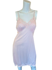 Vintage Gaymode Penney's Lingerie Pink Nylon Nighty Full Slip Sz 36 Lace