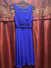 Women's sleeveless sapphire Blue Connected apparel Dress cocktail 