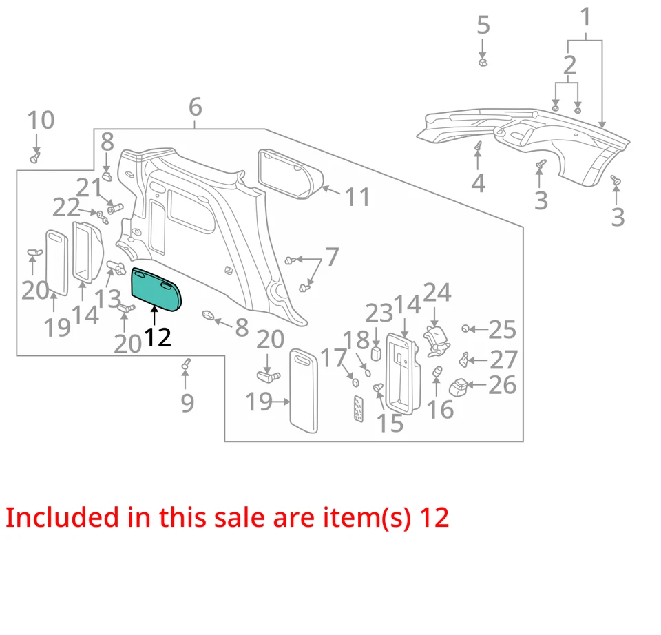 COMPARTIMENTO PONTIAC AZTEK 2001-2005 88895139 - NUEVO OEM 88895139 Foto 2 de 3