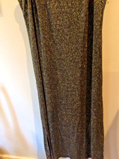 Rabbit Rabbit Rabbit Designs Formal W’s Vtg Dress  Size 14W, Gold Lame Effect