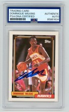 DOMINIQUE WILKINS Signed Atlanta Hawks 1992 Topps Basketball Card #35 PSA Auto