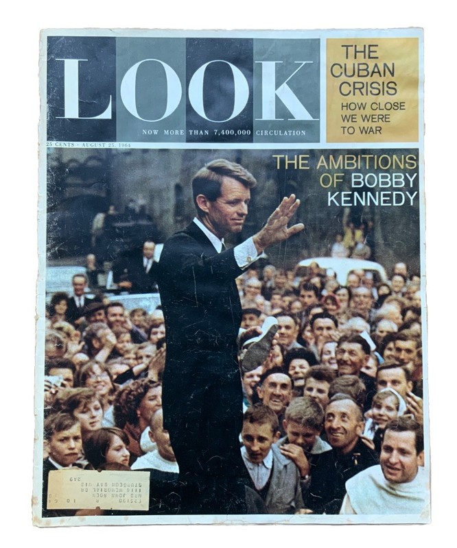 Aug 25, 1964 LOOK Magazine “The Ambitions Of BOBBY KENNEDY” GANDHI, W. CRONKITE