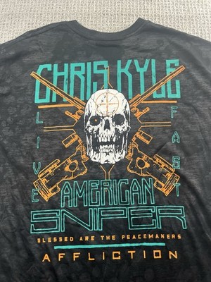 Affliction Shirt Mens 4XL Gray Chris Kyle American Sniper Skull Warrior Spirit