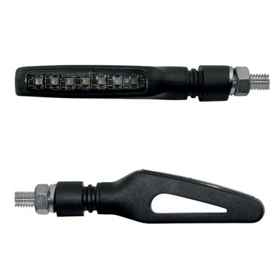 MOTORRAD SEQUENTIELLER BLINKER TAAC FR02 7 LEDS RAUCHSCHWARZ (M8 - LANG 96mm - H 15mm)