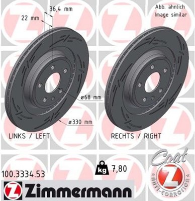 2x Bremsscheibe BLACK Z ZIMMERMANN 100.3334.53 für AUDI A4 B8 Avant 8K5 8K2 A5