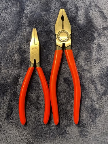 Pair Of Knipex Pliers Lineman 03-200 And Flat Nose 20-160