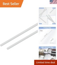 2pc 6061 Aluminum Round Bar Stock - 6mm x 300mm for Industrial DIY Projects