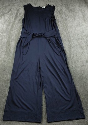 White Label Jumpsuit Damen UK 16 dunkelblau Bindeband Taille weites Bein Boho mit Etikett