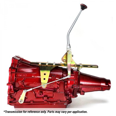 Ford AOD Single Action Shifter Kit 12'' Arm w/ Bend and Black Knob  ASCS1F412S1 