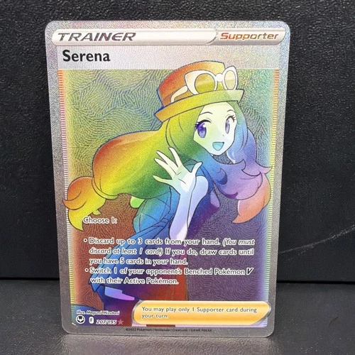 Serena 207/195 Pokemon Sword & Shield Silver Tempest 2022 Holo Rainbow Rare NM
