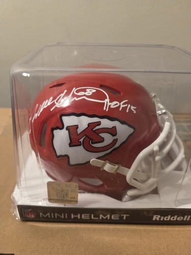 Will Shields Signed KC Chiefs Riddell Speed Mini Helmet w/HOF'15 -(SCHWARTZ COA)