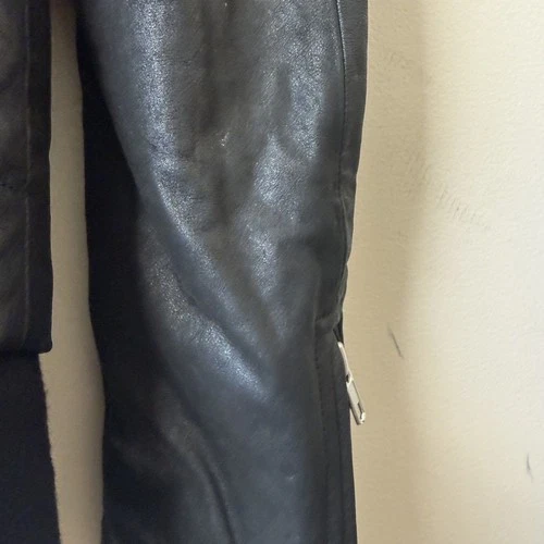 Rick Owens Stooges Leather Biker Jacket Cashmere Lining Black Sz IT 50 Italy image 12