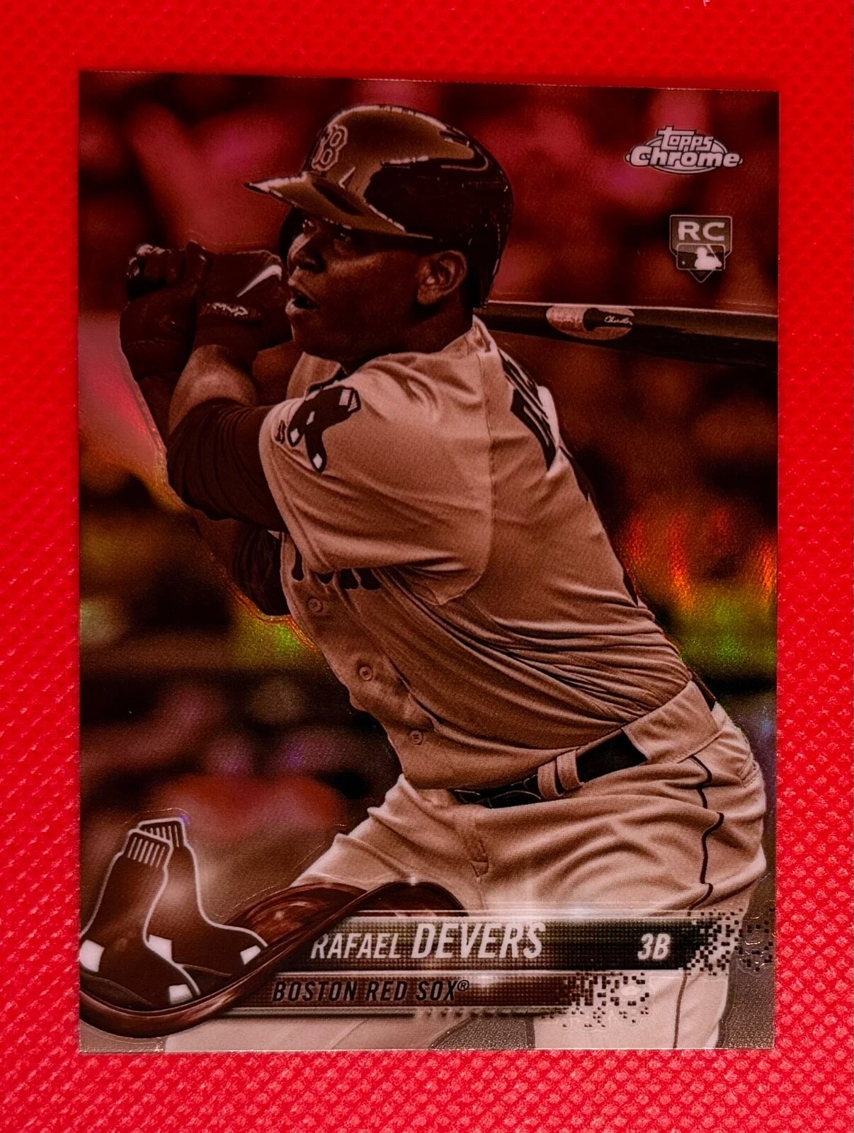 2018 Topps Chrome  Rafael Devers #25 Sepia Refractor Rookie Card Boston Red Sox