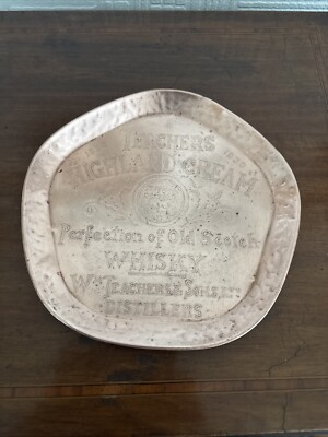 100 Jahre Lehrer Highland Creme Kupfer Tablett 1930