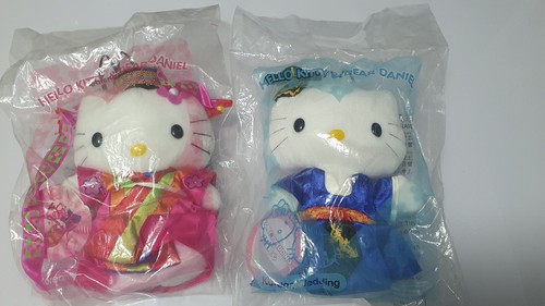 Juguetes de peluche Hello Kitty & Dear Daniel coreanos para pareja de bodas Mcdonald 8" (sellados) - Imagen 5 de 5