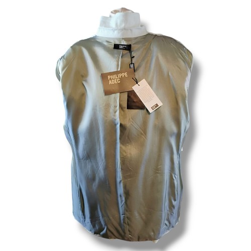 Philippe Adec Paris Womens Blazer Jacket Size UK 20 Pale Green Linen 3 Button - Picture 8 of 10