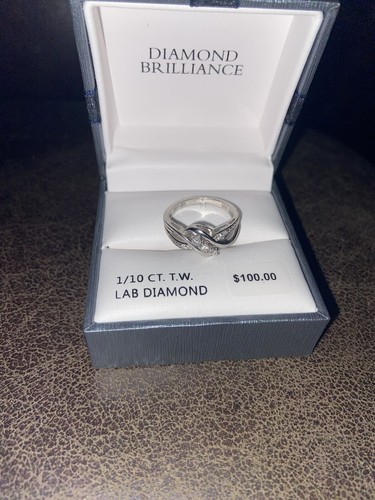 Diamond Brilliance Sterling Silver 1/10 Carat size 7 - Picture 2 of 6