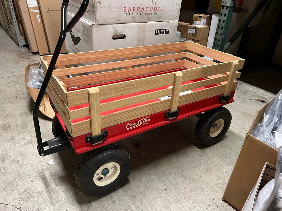 Vagón clásico Flyer Kettler neumático de aire de gran tamaño rojo Foto 4 de 4