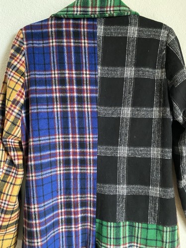 New Current Mood Dolls Kill My Own Beat Plaid Patchwork Wool Blend Y2K Jacket XS - Picture 5 of 15