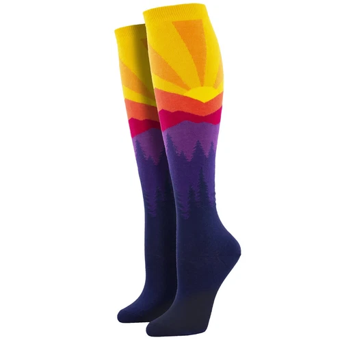 Socksmith Crew Socks Mountain Sun Sock Size 9-11 (Womens Shoe Sizes 5-10.5)-image
