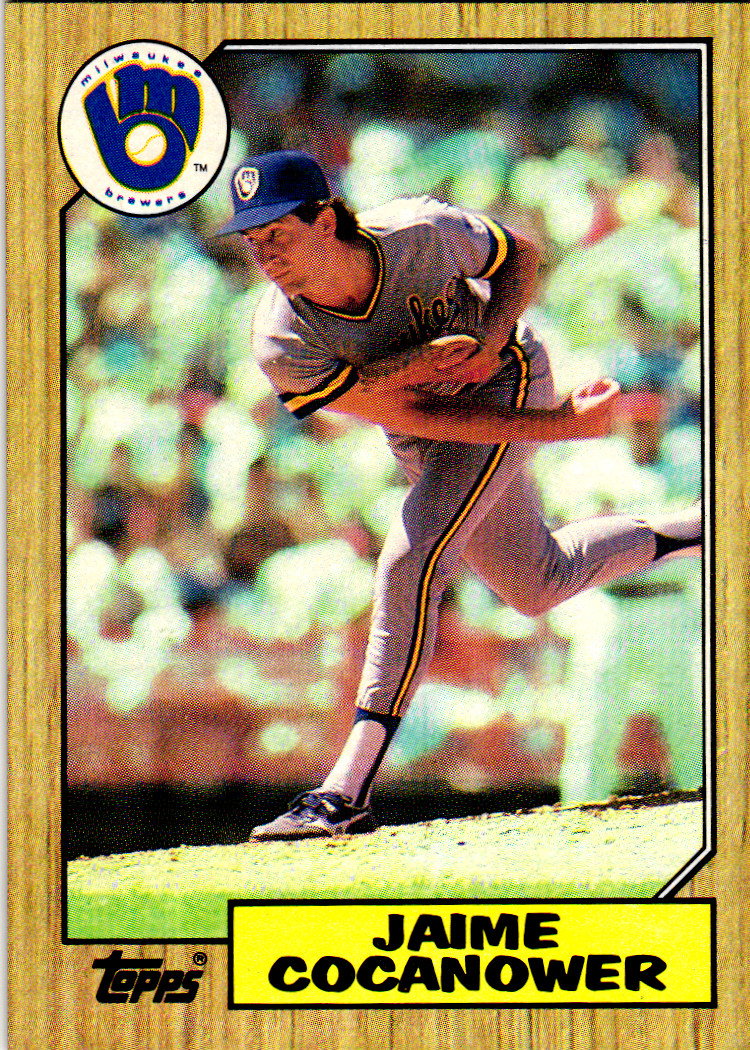1987 Topps Baseball Card Jaime Cocanower Milwaukee Brewers #423