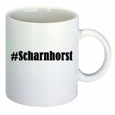 Kaffeetasse #Scharnhorst Hashtag Raute Keramik Höhe 9,5cm in Weiß
