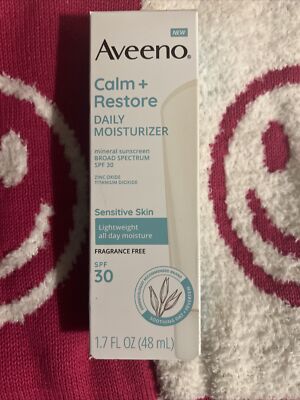 Aveeno Calm Restore Daily Moisturizer Sunscreen Broad Spectrum SPF 30 EXP 04/25