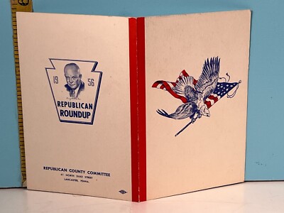 1956 Republican Roundup County Committe Mamie and Dwight Eisenhower Card