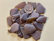 BR 7130 Genuine Surf Tumbled Sea Glass/Brown Smalls Frosted Beach Glass