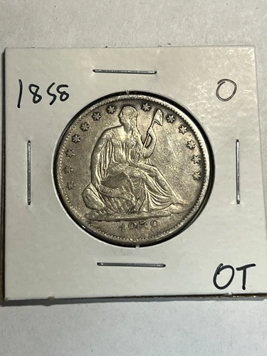 1858-O Seated Liberty Half Dollar Silver XF Details Extra Fine Coin - TCCCX